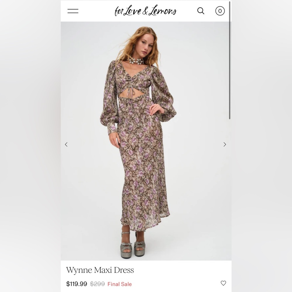 NWT For Love & Lemons Wynne Maxi Dress - Picture 2 of 4